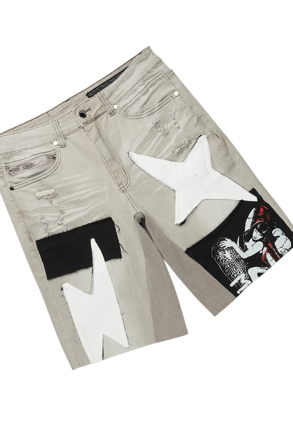 Akos White T-Shirt/Denim Short Set