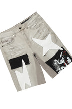 Akos White T-Shirt/Denim Short Set