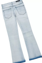 Boys Lake White/Blue T-Shirt/Dag Stacked Flare Jean Set