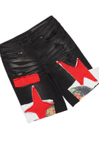 Brett Black T-Shirt/Denim Short Set