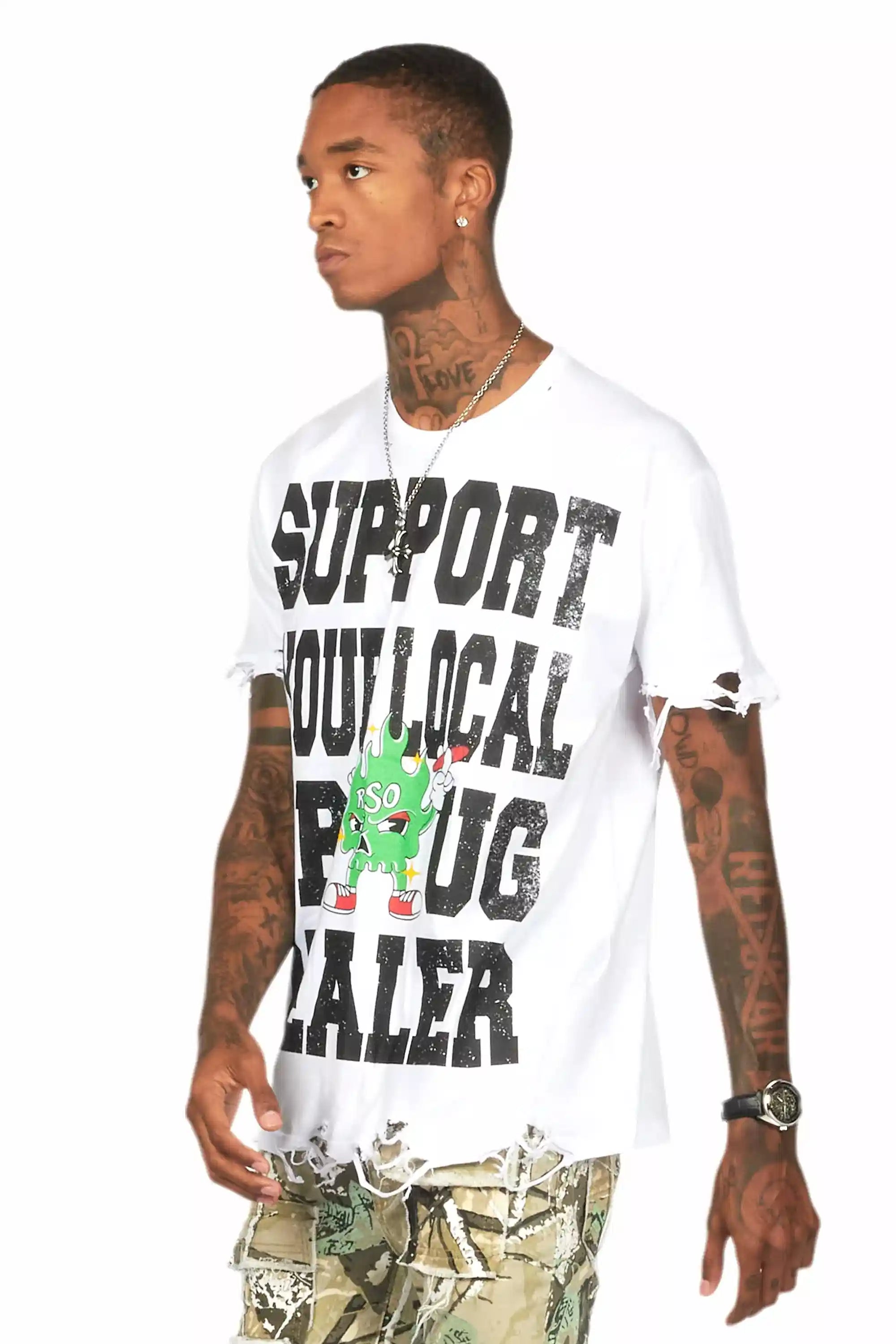 Tarl White Oversized Graphic T-Shirt