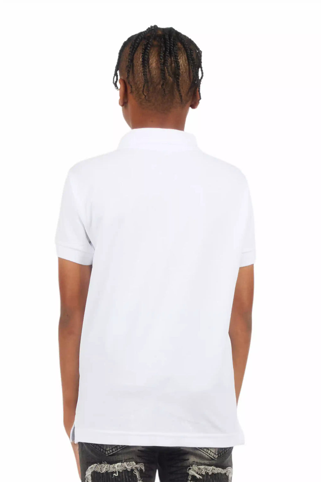 Boys Ruffo White/Black Polo