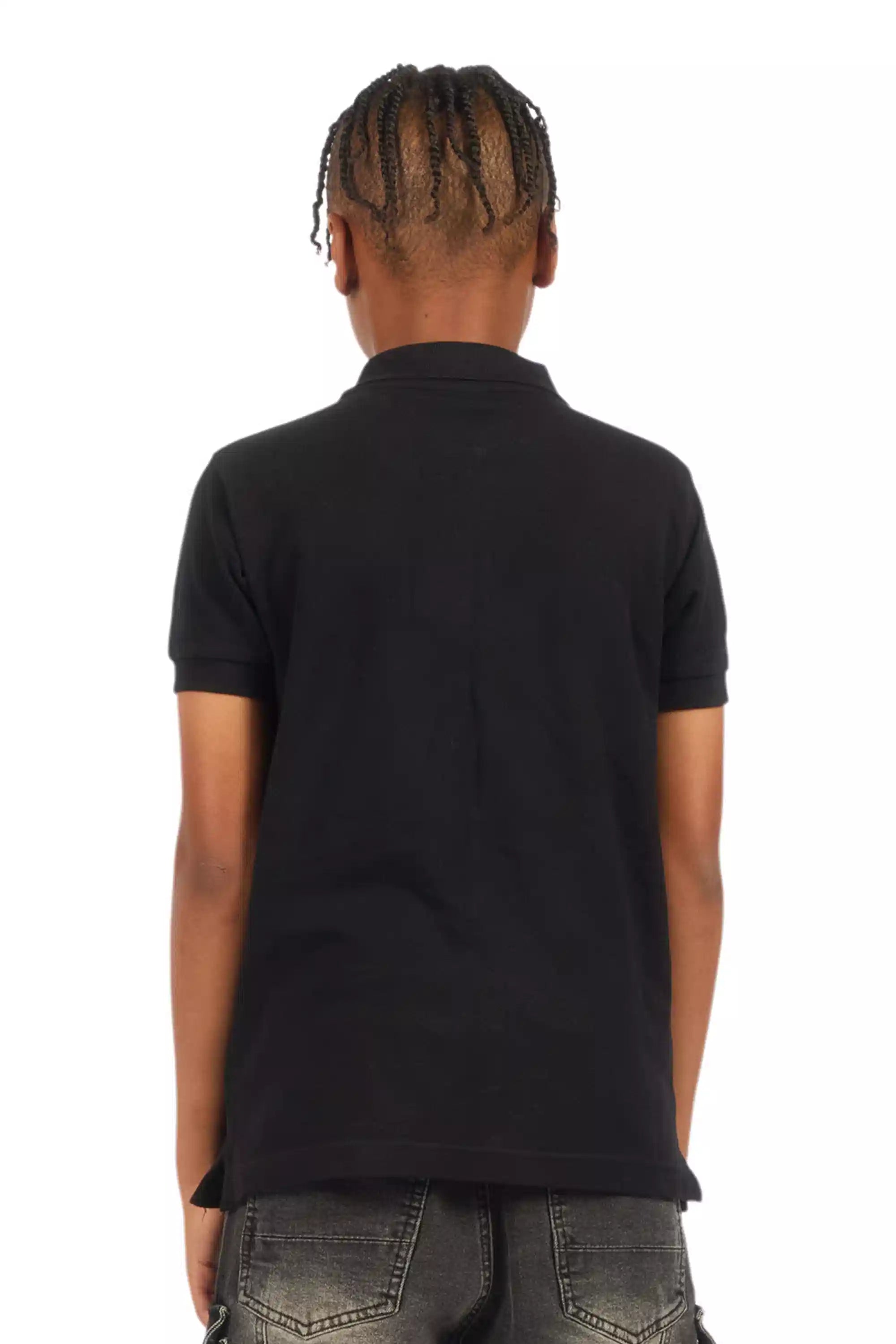 Boys Ruffo Black/Red Polo