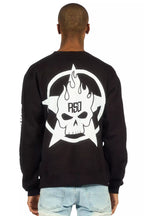 Keve Black/White Graphic Crewneck Sweatshirt