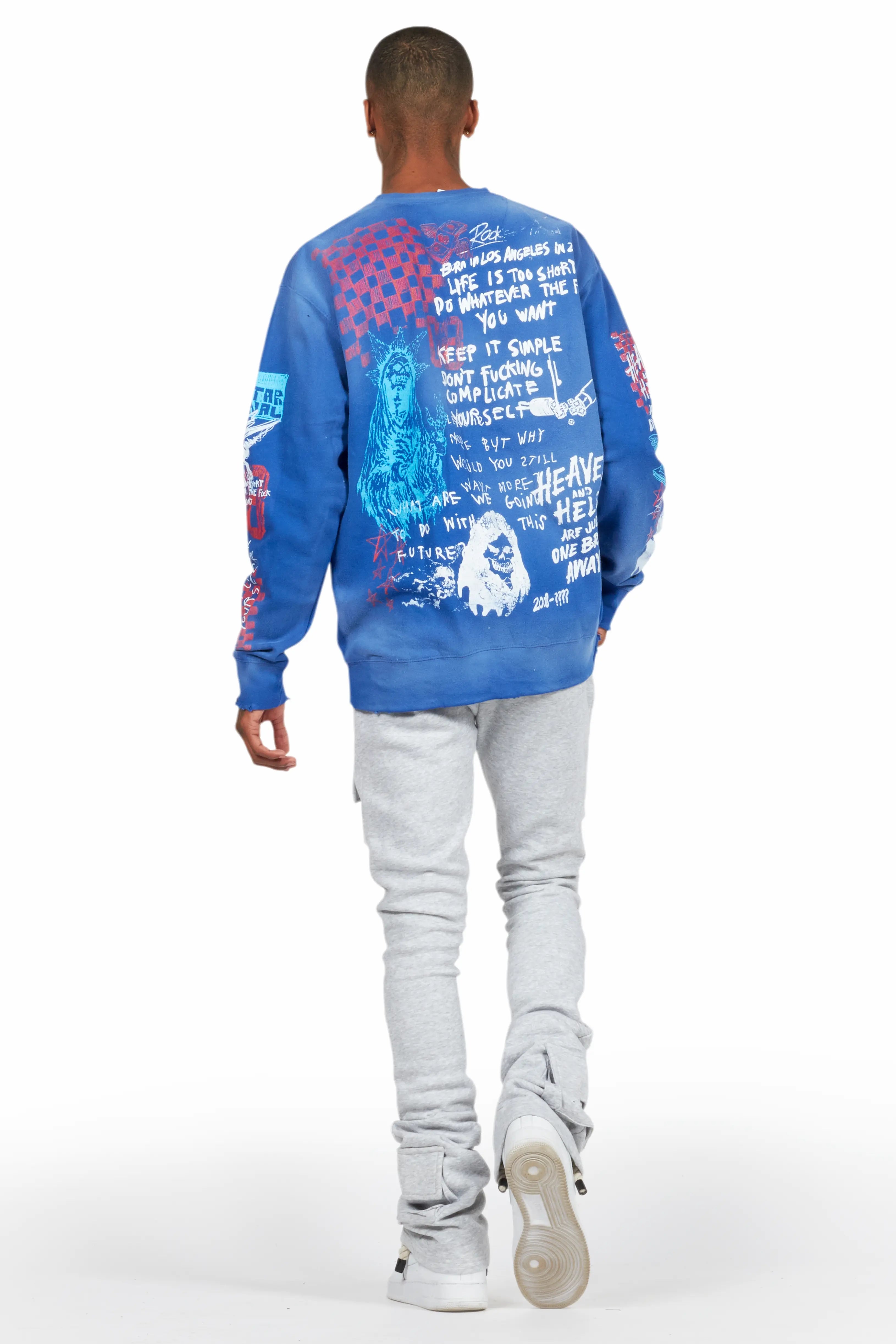 Gabin Royal Blue Graphic Crewneck