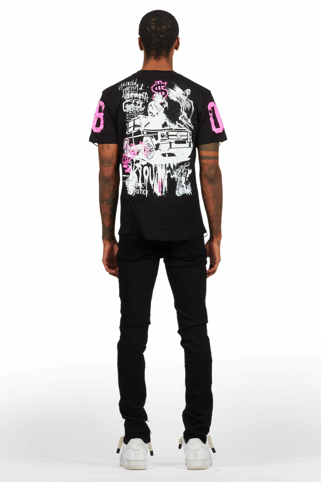 Grill Black/Pink T-Shirt/Slim Fit Jean Set