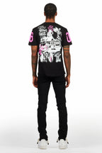 Grill Black/Pink T-Shirt/Slim Fit Jean Set