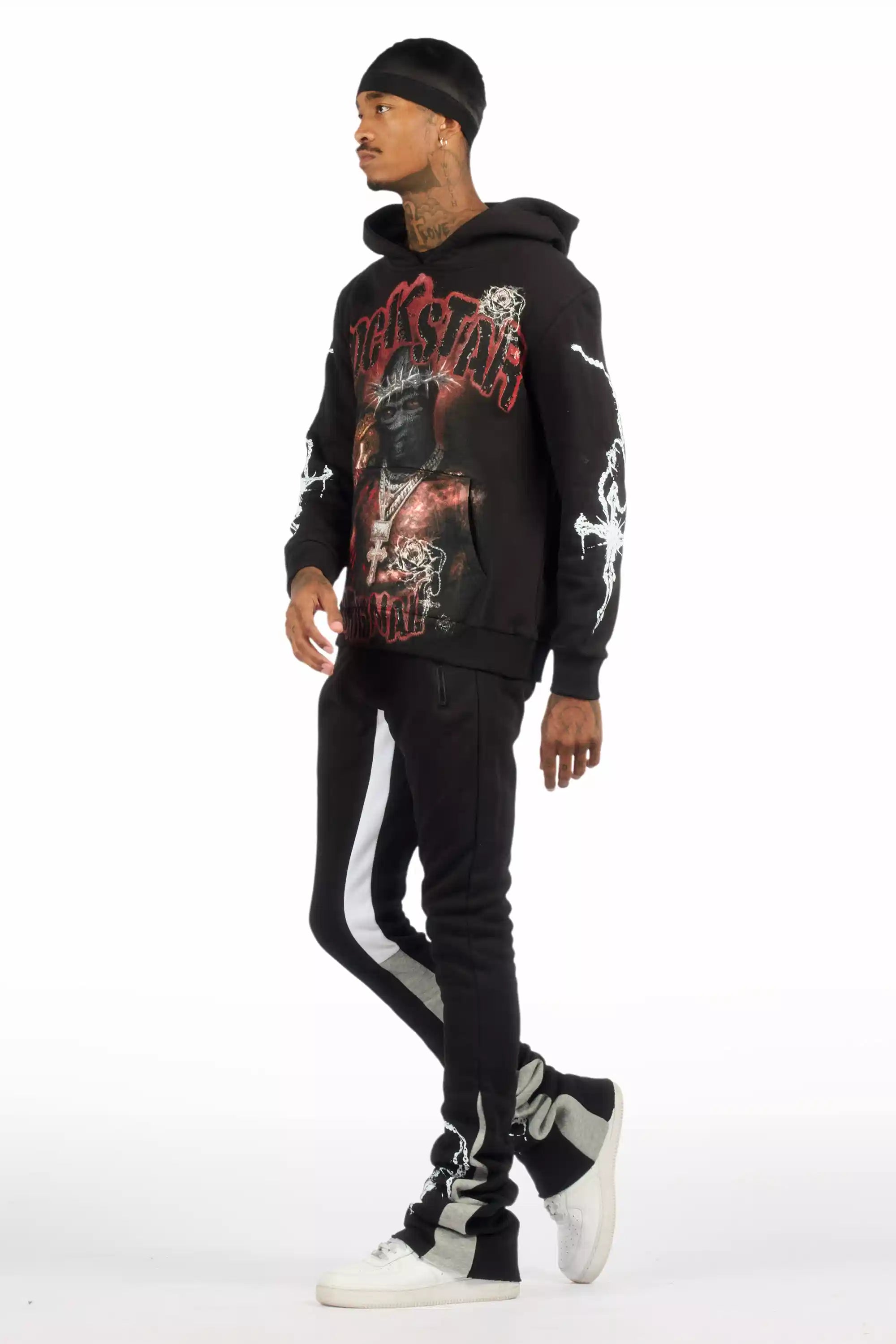 Vontae Black/Multi Hoodie/Super Stacked Track Set