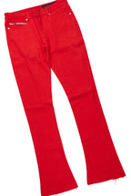 Grill White/Red Oversized Graphic T-Shirt/Dag Stacked Flare Jean Set