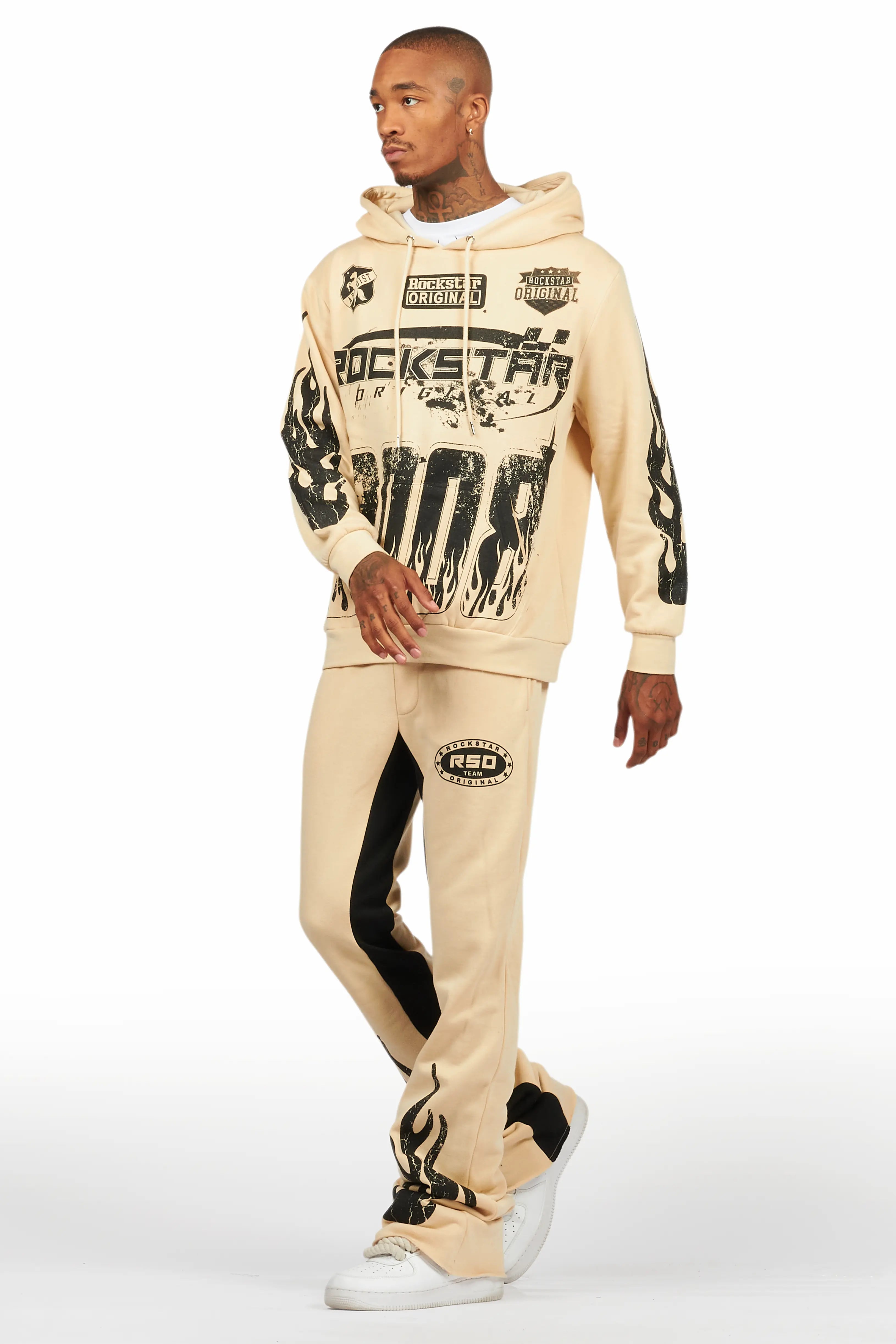 Amos Beige Hoodie/Baggy Track Pant Set