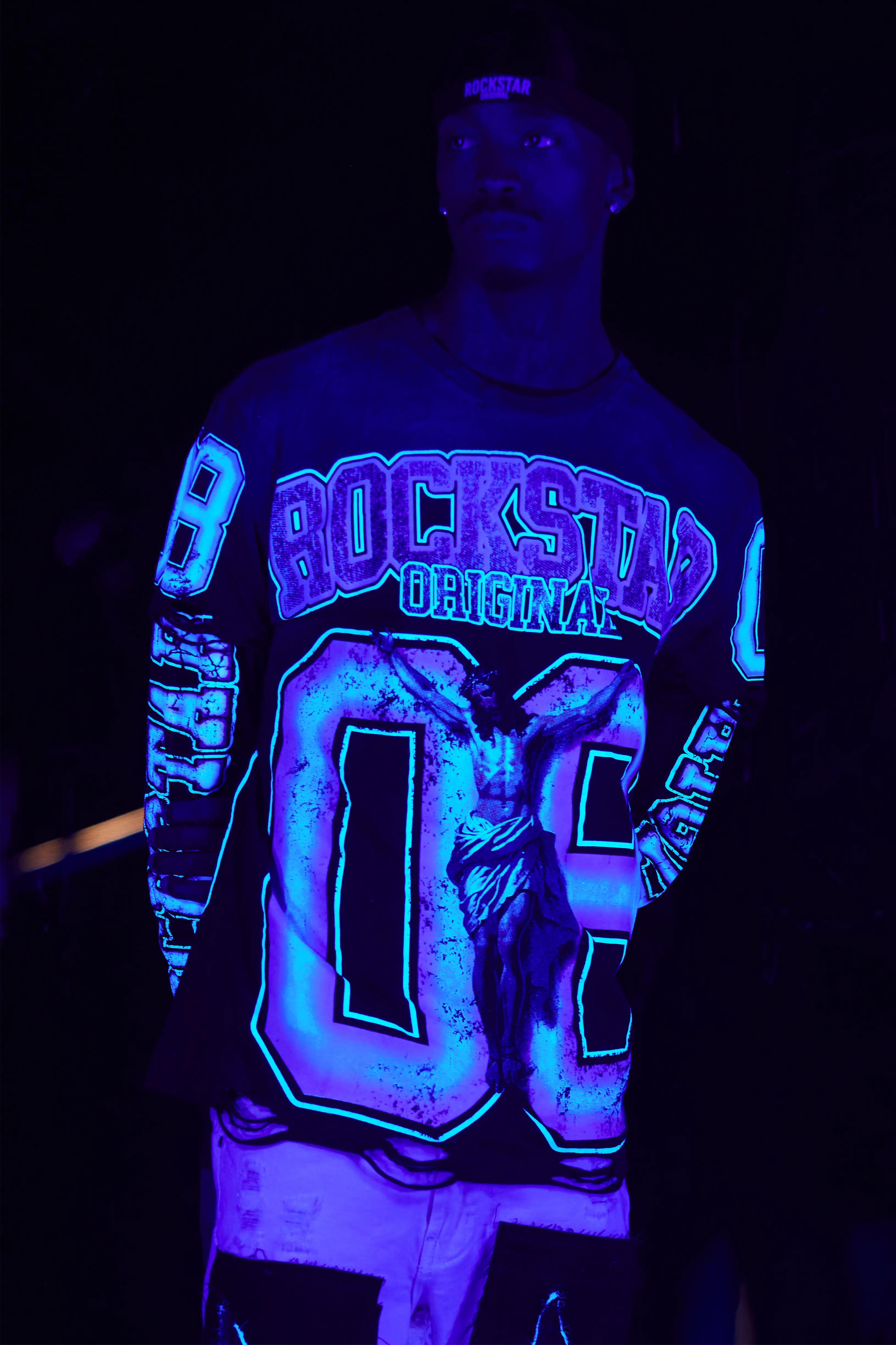 Fields Black/Purple Double Layer Long Sleeve Graphic T-Shirt