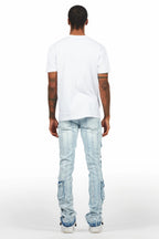 Frey Light Blue Stacked Flare Jean