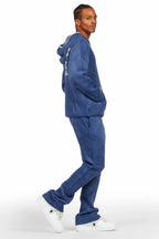 Lake Navy Mohair Knit Track Set