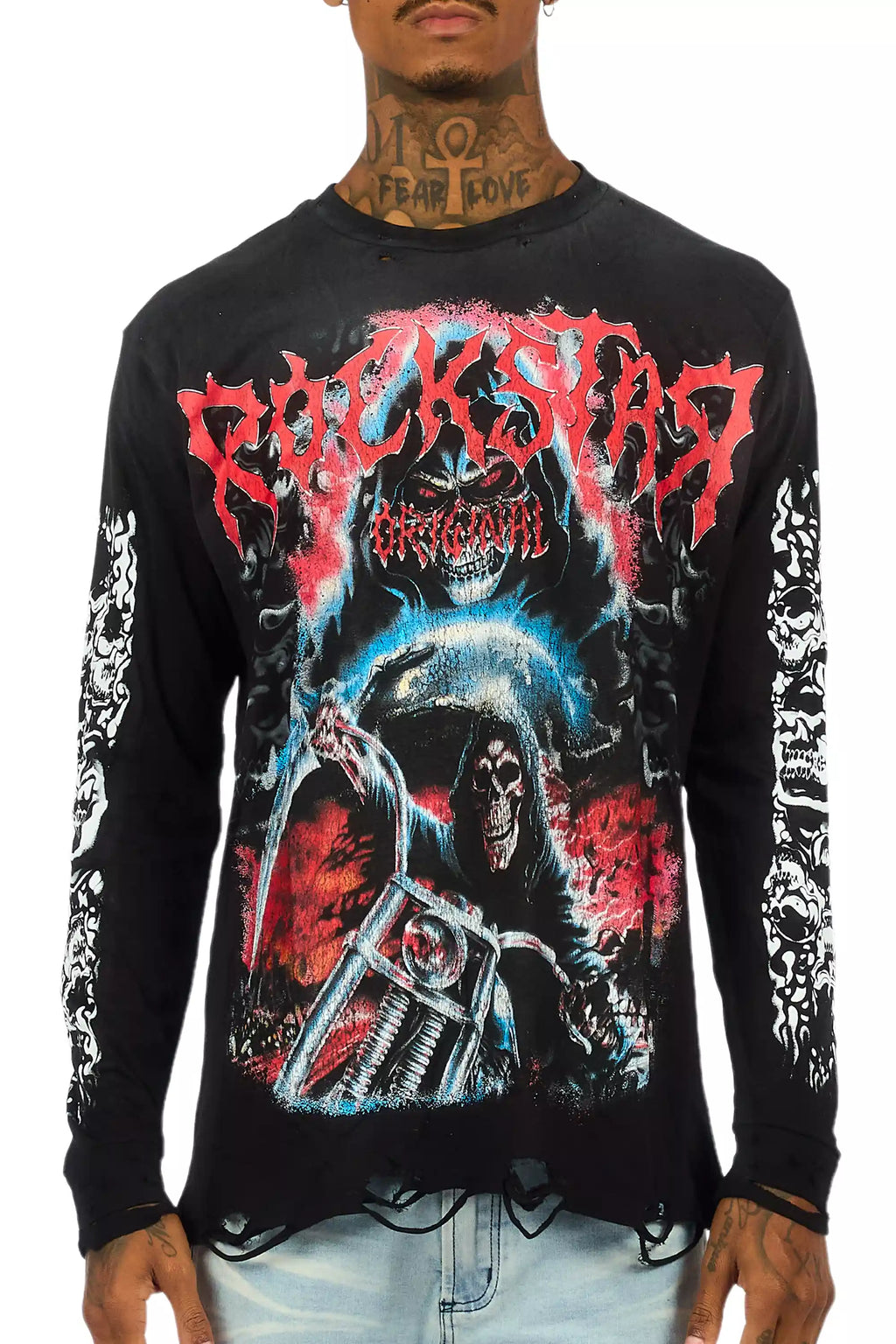 Dravon Black Long Sleeve Graphic T-Shirt