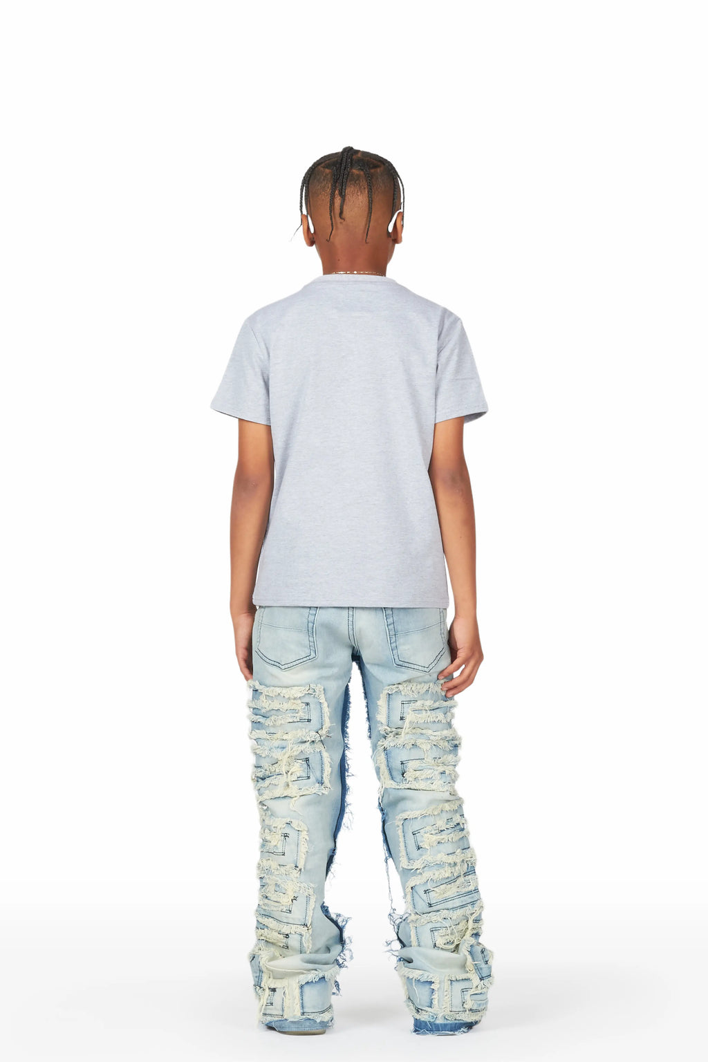 Boys Wayland Blue Stacked Flare Jean