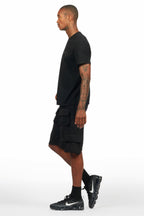 Sana Black/Black T-Shirt Cargo Shorts Set