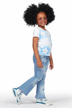 Girls Danna White T-Shirt Flare Jean Set