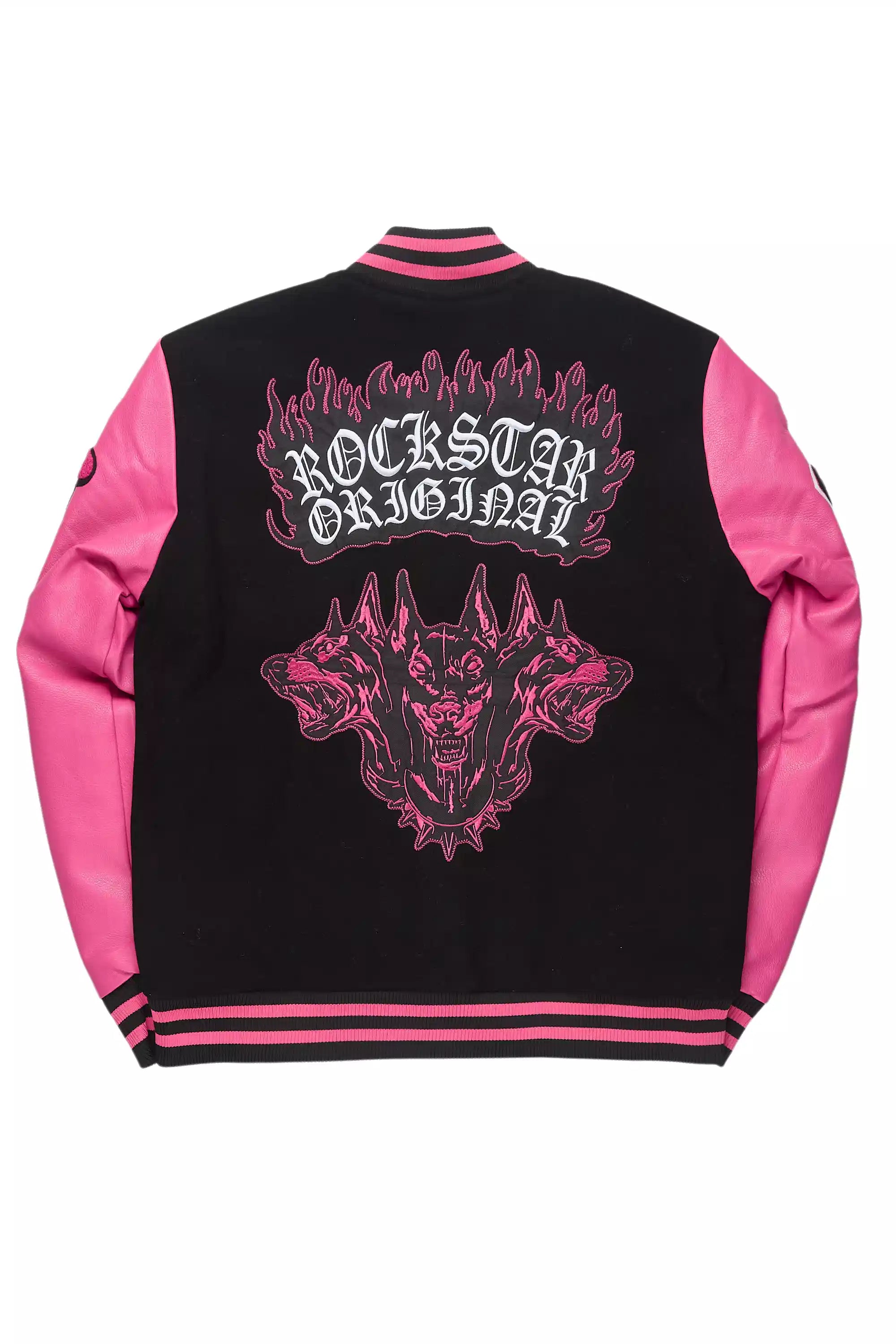 Leslaw Pink/Black Varsity Jacket