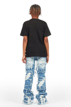 Boys Laban Light Blue Bleach Slim Stacked Flare Jean