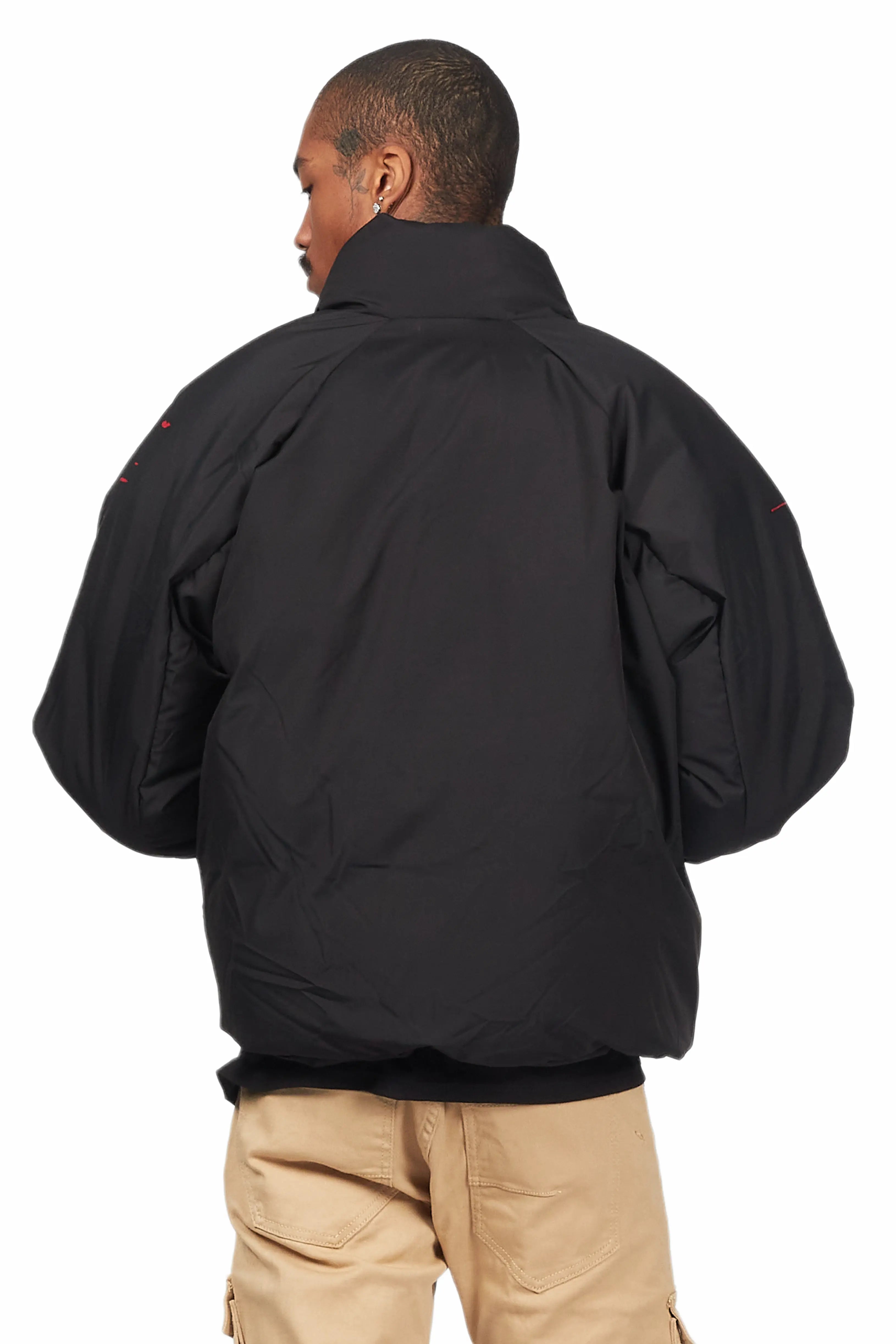 Rabbie Black/Red Puffer Jacket