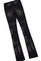 Quito Black Oversized T-Shirt/Super Stacked Flare Jean Bundle