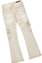 Boys Andros Brown/Tan Mohair Hoodie/Stacked Flare Jean Set