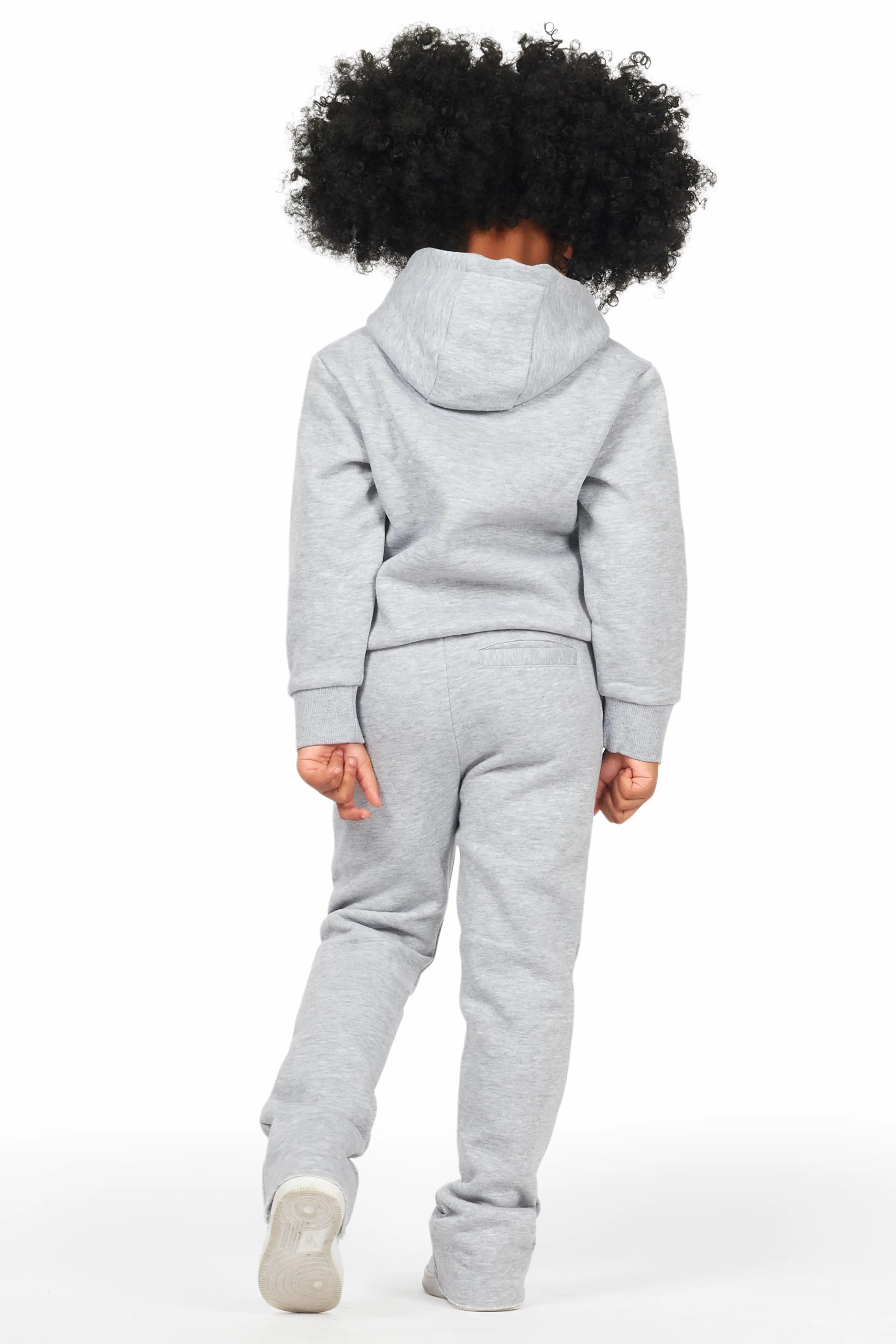 Girls Artie Grey Hoodie Stacked Flare Track Set