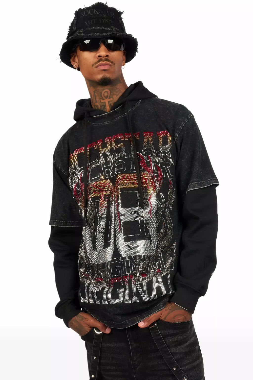 Ivo Jet Black Patchwork Bucket Hat