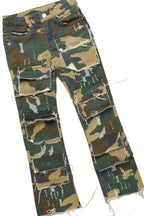 Boys Beau Camo/Vintage Green Hoodie/Stacked Flare Jean Set