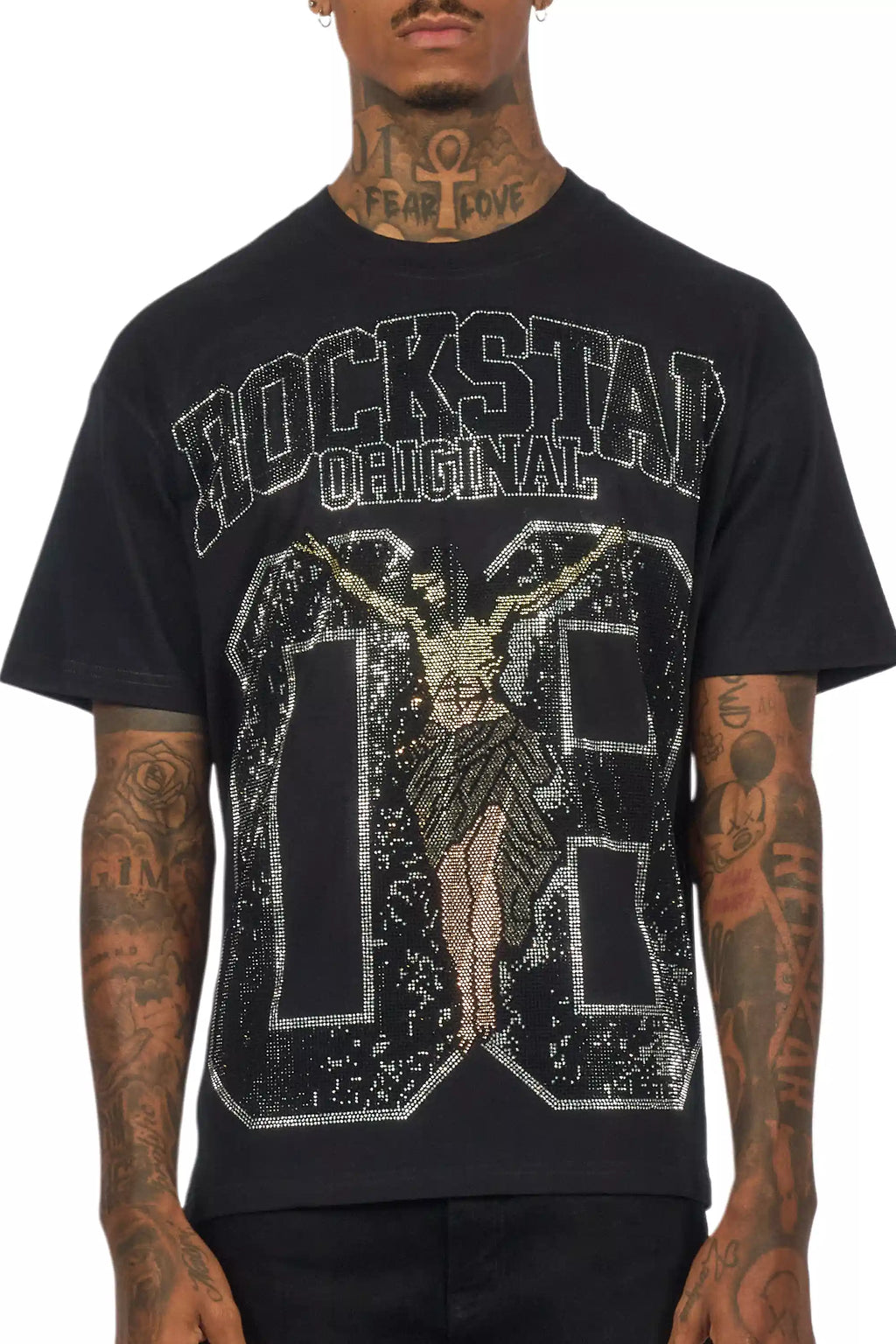 Field 2.0 Black/Grey Graphic Rhinestone T-Shirt