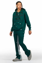 Scottie Green/Black Hoodie/Baggy Track Pant Set
