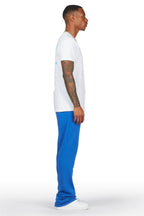 Tejas Royal Blue Stacked Flare Pants
