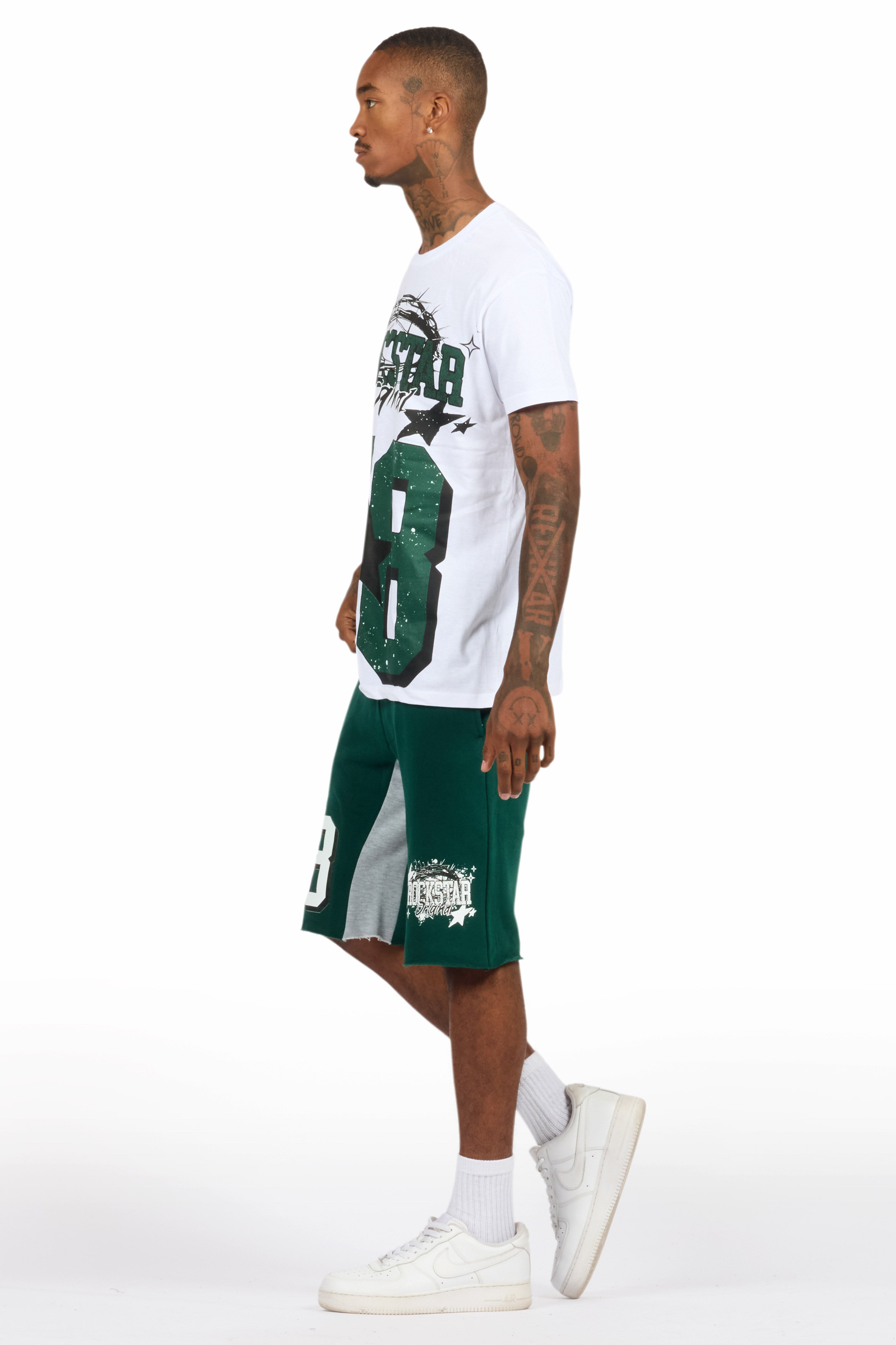 Allstar White/Green T-Shirt Short Set