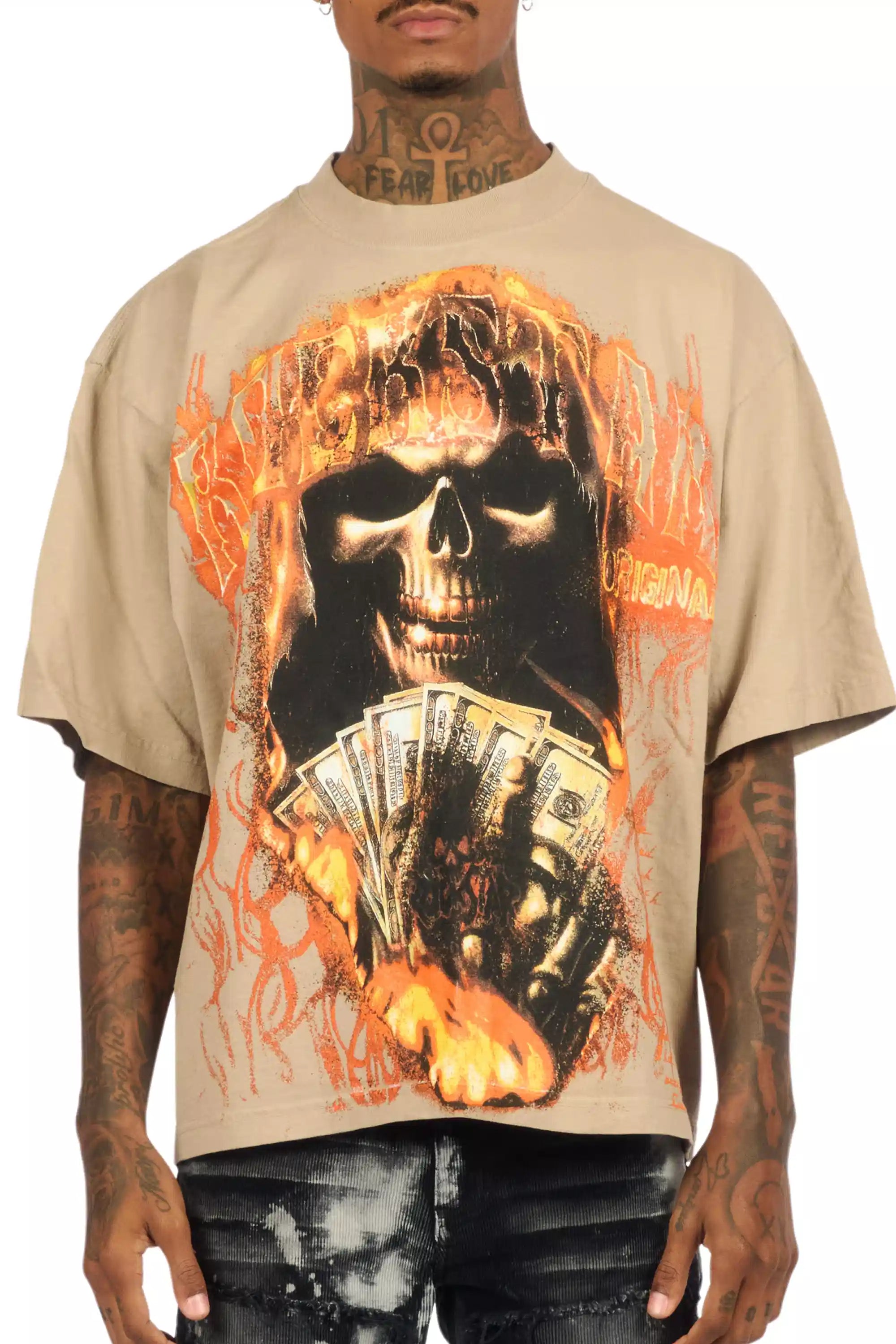 Rome Beige/Multi Oversized Graphic T-Shirt