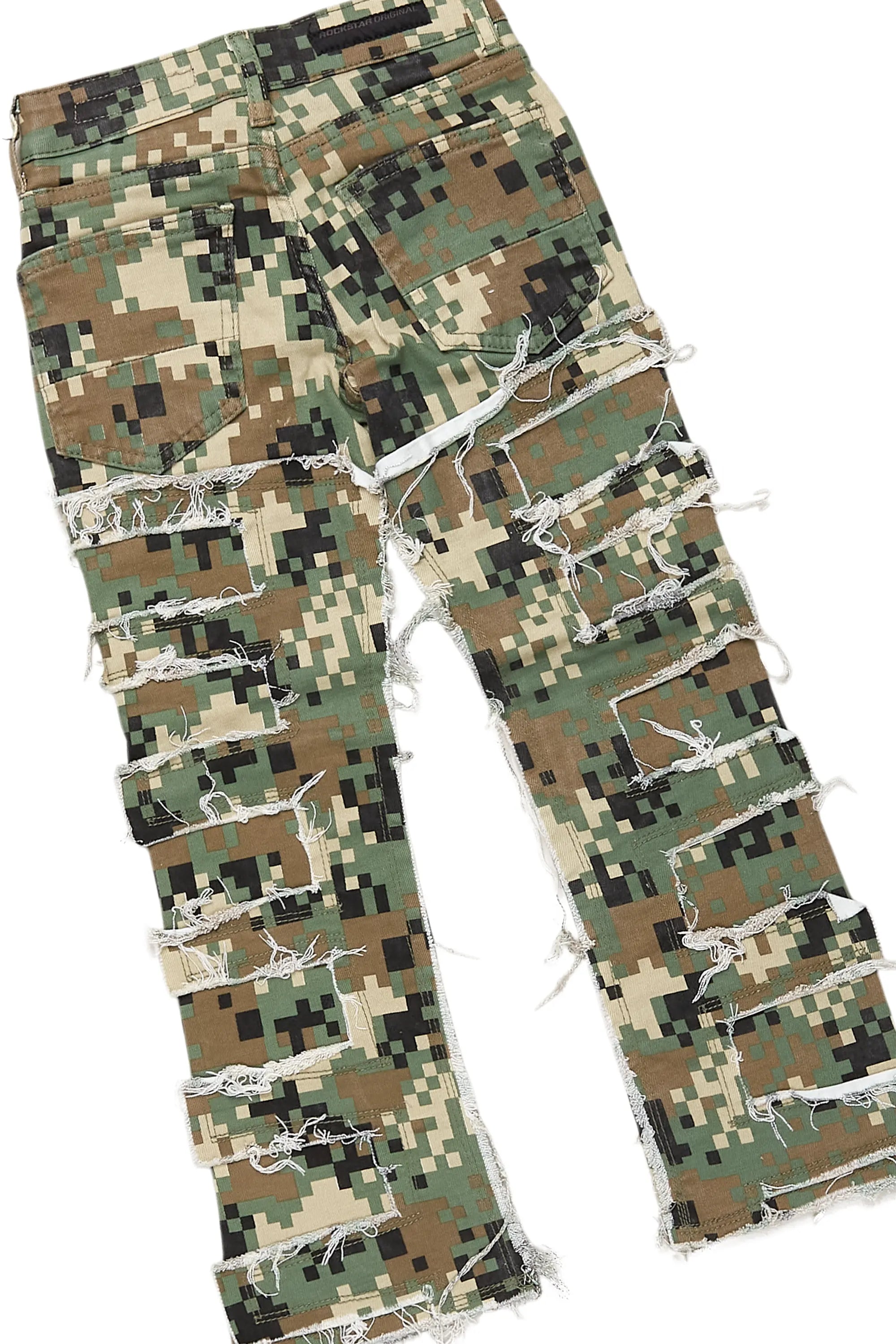 Boys Koen Digital Camo T-Shirt/Stacked Flare Jean Set