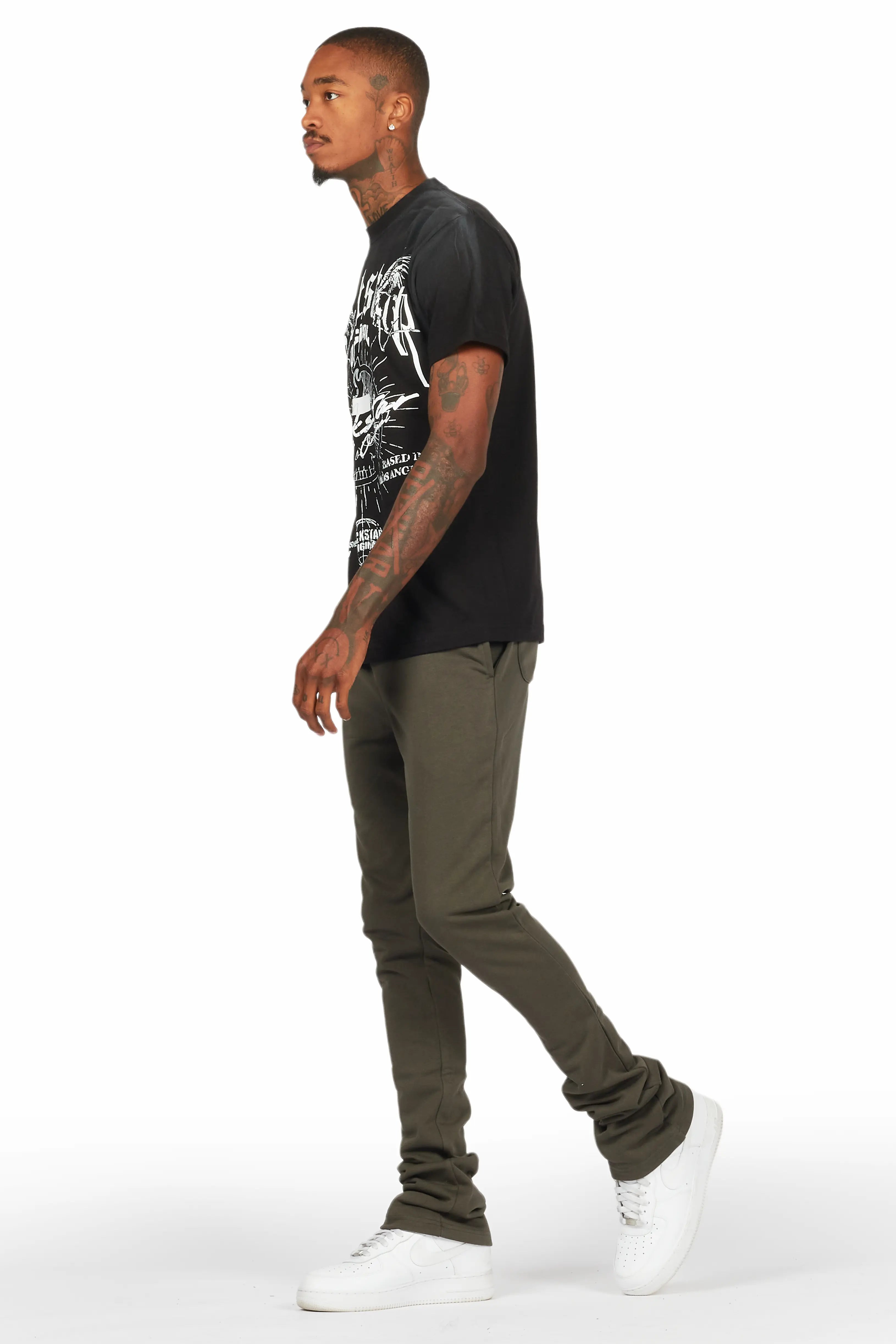 Tally Black T-Shirt/Stacked Track Set