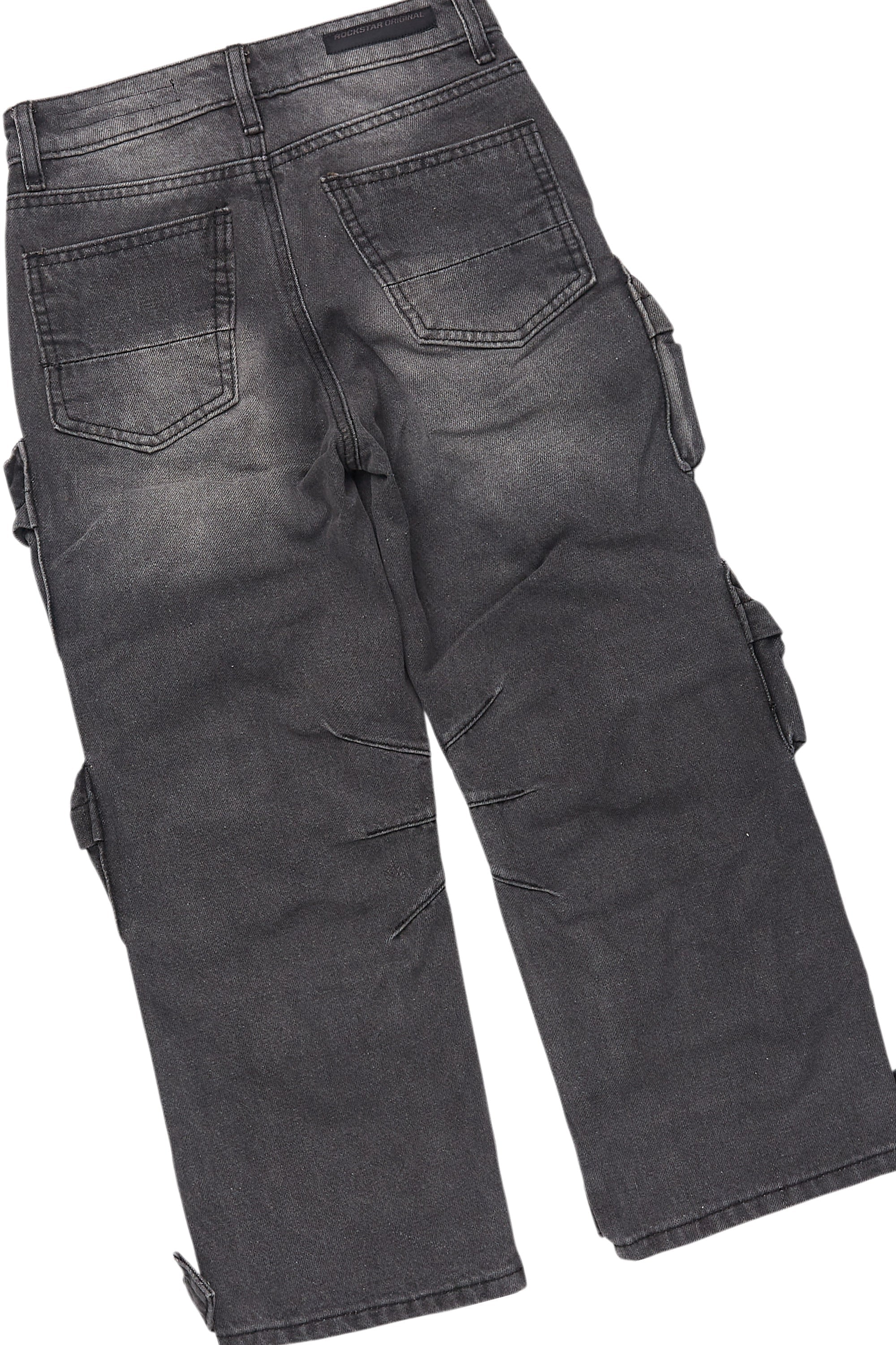 Boys Kip Vintage Black/Fuchsia T-Shirt/Stacked Flare Jean Set