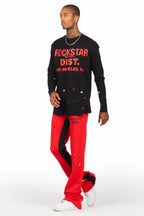 Scottie Red/Black Long Sleeve T-Shirt/Baggy Pant Set