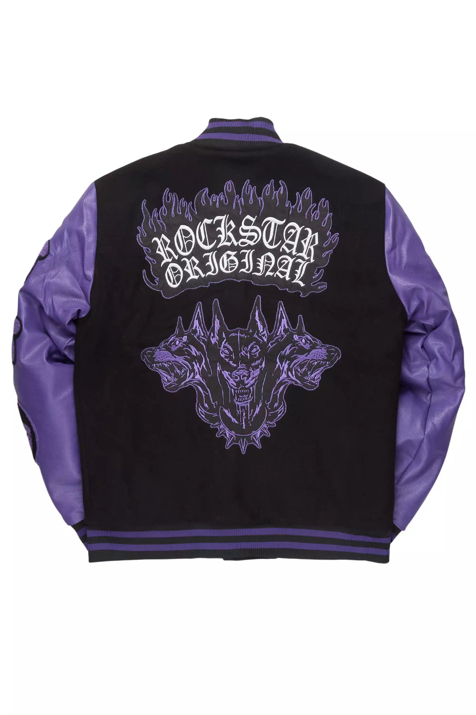 Leslaw Purple/Black Varsity Jacket