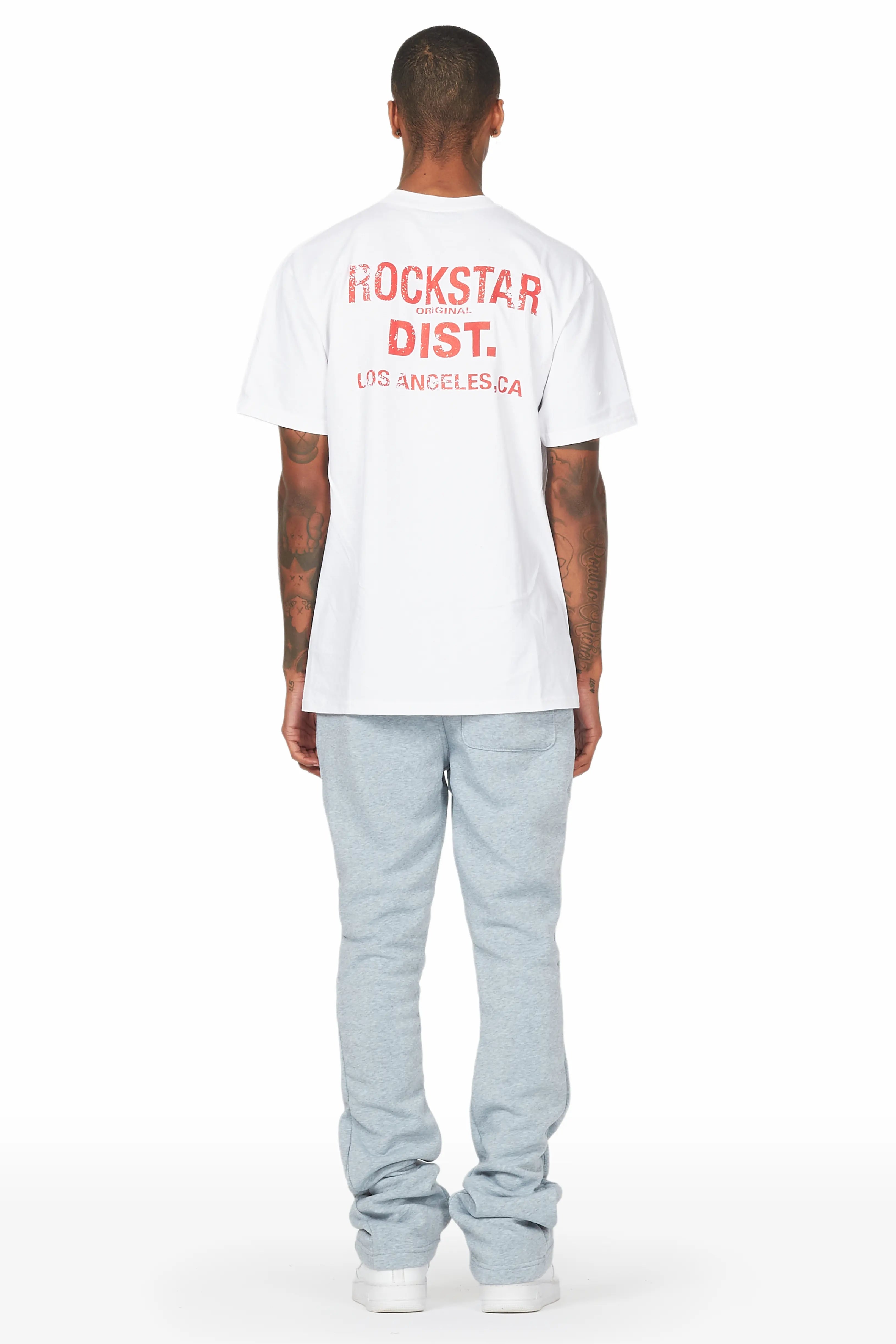 Luka Heather Grey Patchwork Stacked Flare Pants