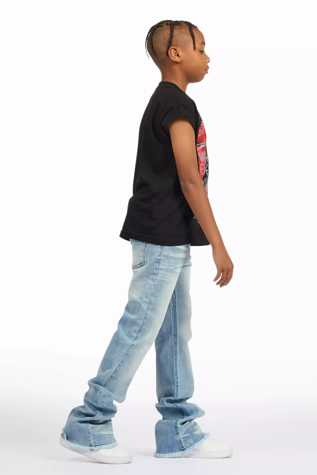 Boys Dag Dark Blue Stacked Flare Jean