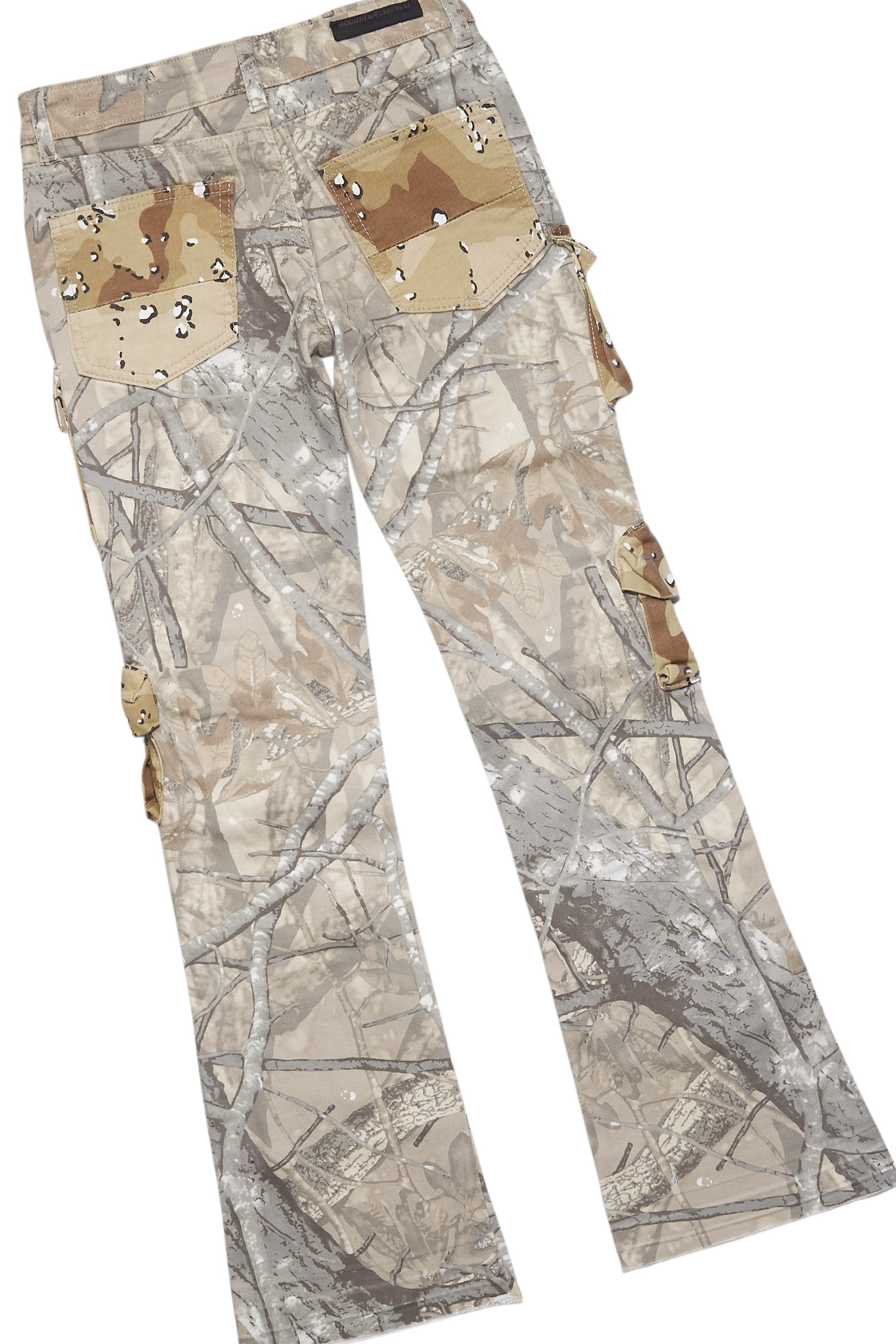 Boys Deiter Black/Beige T-Shirt/Stacked Flare Jean Set