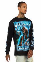 Marxe Black/Multi Oversized Long Sleeve Graphic T-Shirt
