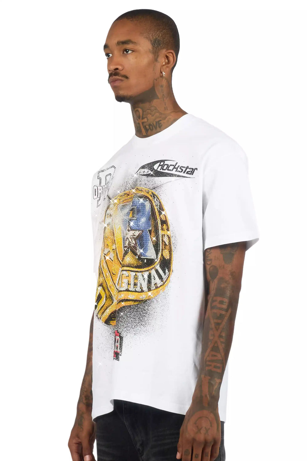 Champ White Graphic Rhinestone T-Shirt