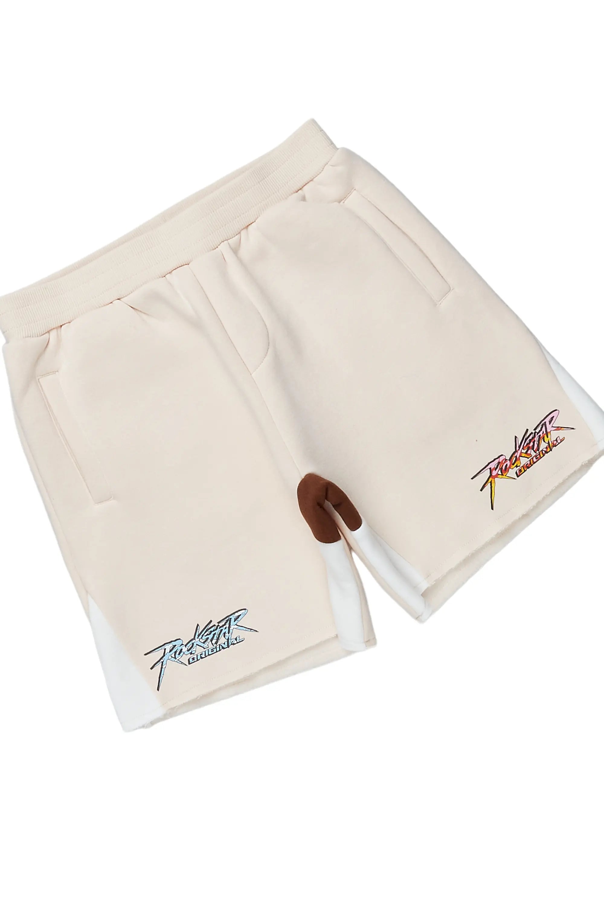 Boys Sky White/Beige T-Shirt Short Set