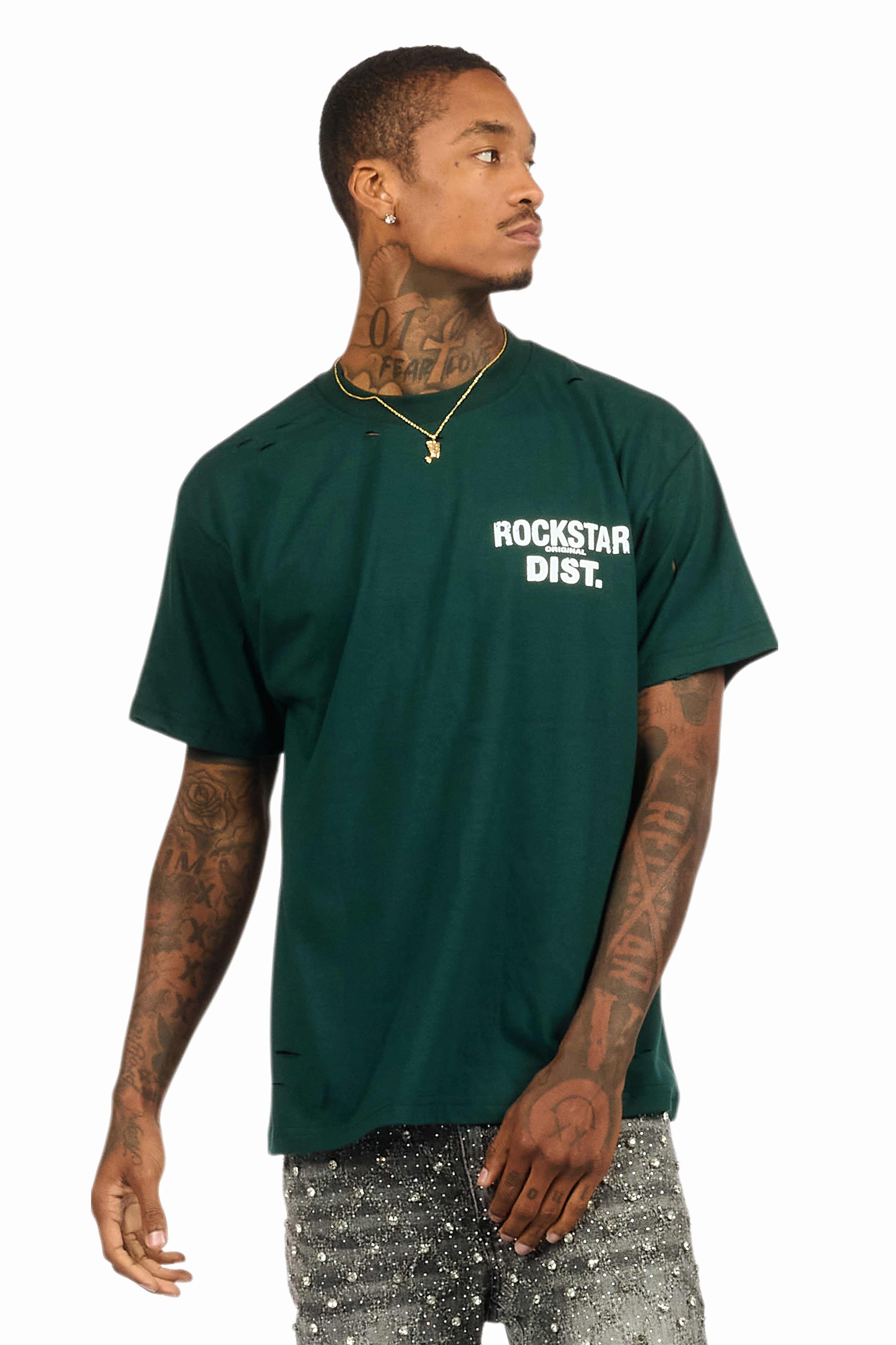 Lake 3.0 Dark Green/White Oversized Graphic T-Shirt