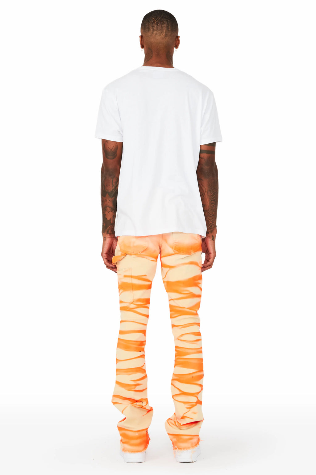 Sirius Beige/Orange Stacked Flare Jean
