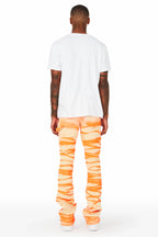 Sirius Beige/Orange Stacked Flare Jean