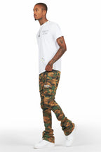 Connor Faded Camo Stacked Flare Track Pant