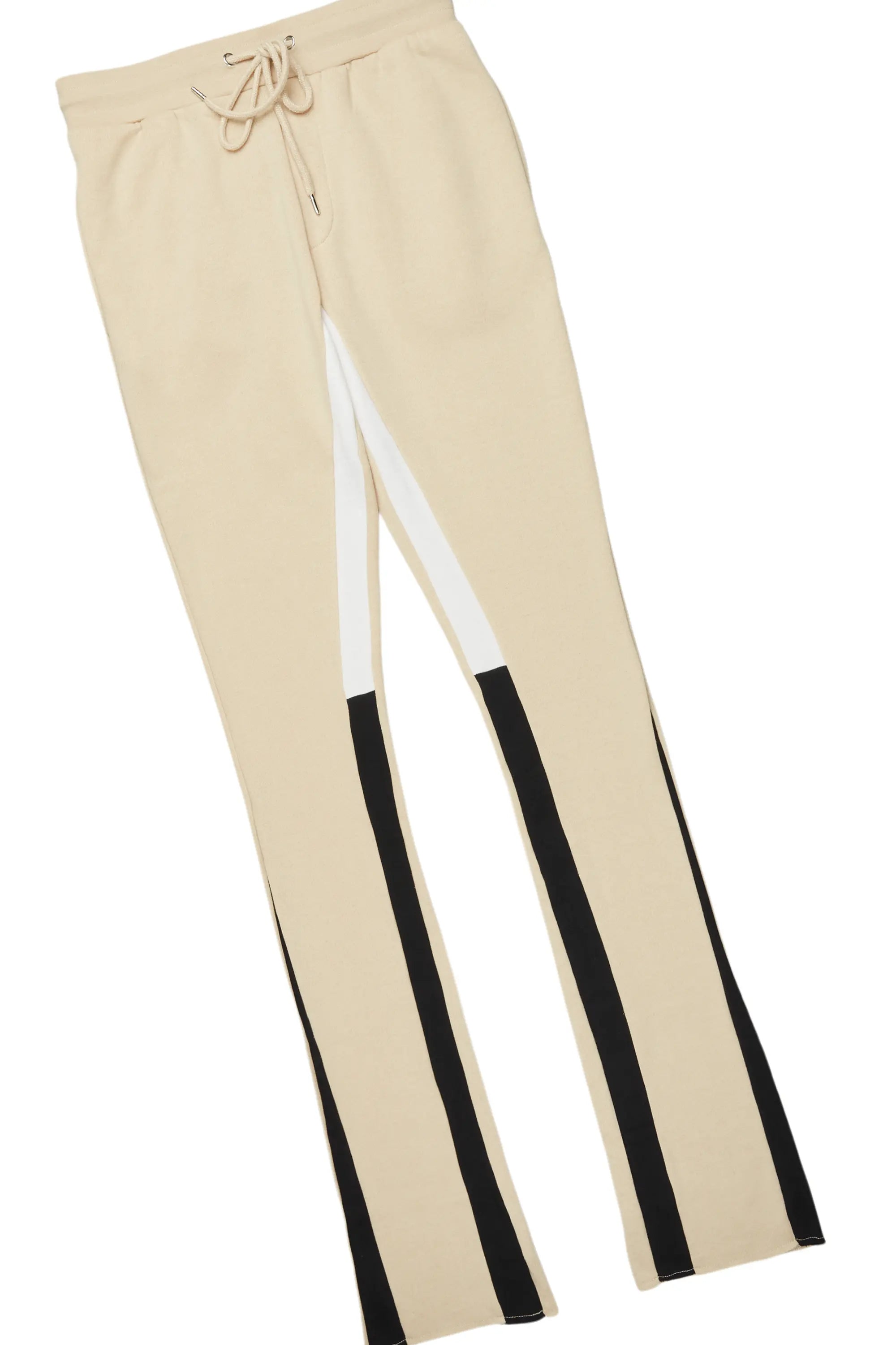 Basic Beige Hoodie/Stacked Flare Track Set